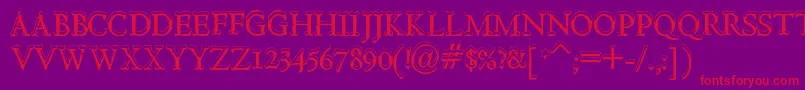 HultogSnowdrift-Schriftart – Rote Schriften auf violettem Hintergrund