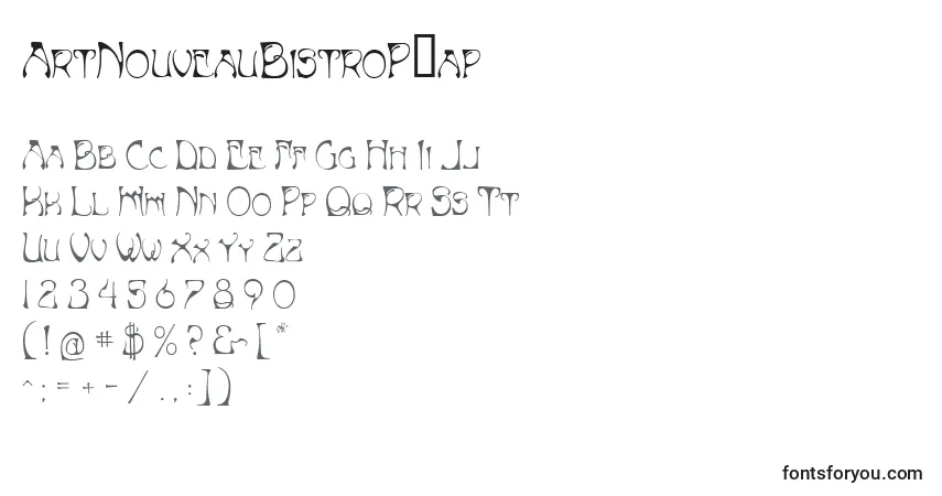 ArtNouveauBistroРЎap Font – alphabet, numbers, special characters