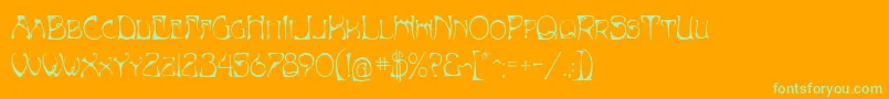 ArtNouveauBistroРЎap-Schriftart – Grüne Schriften auf orangefarbenem Hintergrund