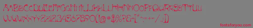ArtNouveauBistroРЎap Font – Red Fonts on Gray Background