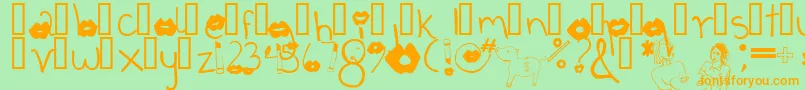 fuente Coffeetalk1 – Fuentes Naranjas Sobre Fondo Verde