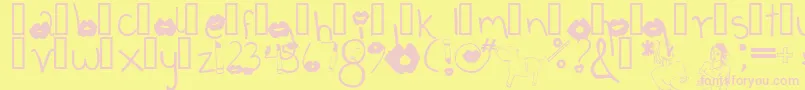 Coffeetalk1 Font – Pink Fonts on Yellow Background