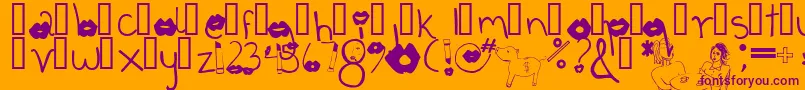 Fonte Coffeetalk1 – fontes roxas em um fundo laranja