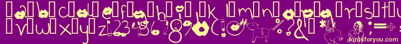 Fonte Coffeetalk1 – fontes amarelas em um fundo roxo