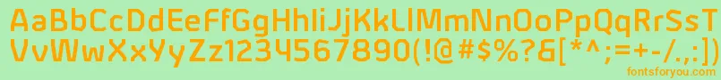 AlphiisbRegular-fontti – oranssit fontit vihreällä taustalla