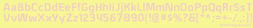 AlphiisbRegular-fontti – vaaleanpunaiset fontit keltaisella taustalla