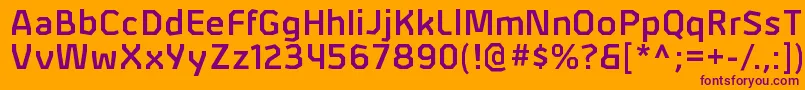 AlphiisbRegular-Schriftart – Violette Schriften auf orangefarbenem Hintergrund
