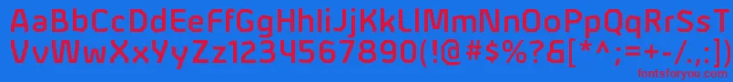 AlphiisbRegular-fontti – punaiset fontit sinisellä taustalla