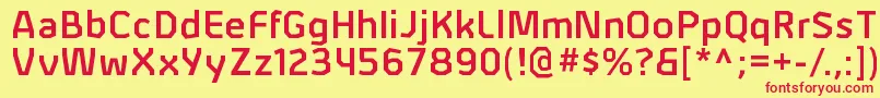 AlphiisbRegular-fontti – punaiset fontit keltaisella taustalla