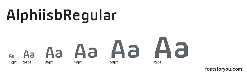 Размеры шрифта AlphiisbRegular