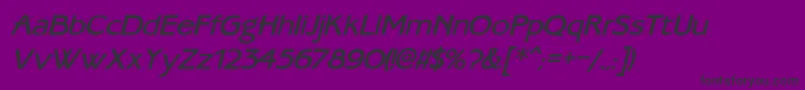 フォントAmbassadoretypeItalic – 紫の背景に黒い文字