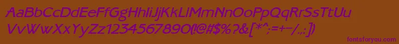 AmbassadoretypeItalic Font – Purple Fonts on Brown Background