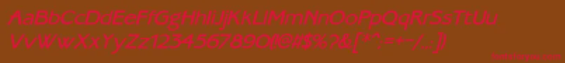 AmbassadoretypeItalic Font – Red Fonts on Brown Background