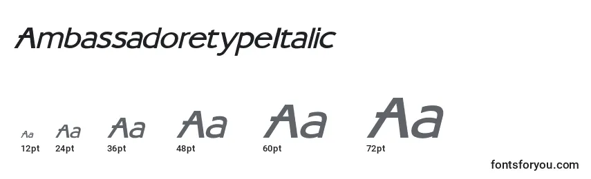 Размеры шрифта AmbassadoretypeItalic