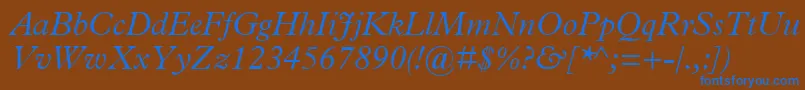 TerminusLightSsiLightItalic Font – Blue Fonts on Brown Background