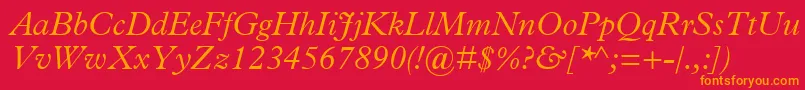 TerminusLightSsiLightItalic Font – Orange Fonts on Red Background