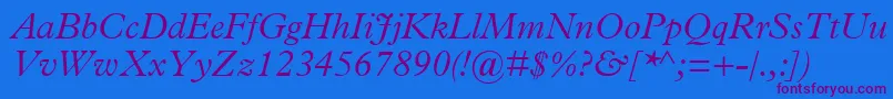 TerminusLightSsiLightItalic Font – Purple Fonts on Blue Background