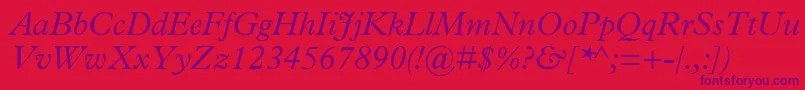 TerminusLightSsiLightItalic Font – Purple Fonts on Red Background