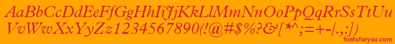 TerminusLightSsiLightItalic Font – Red Fonts on Orange Background