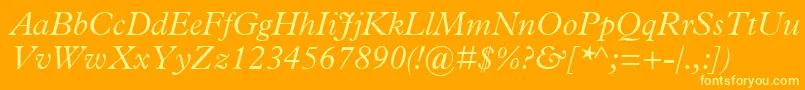 TerminusLightSsiLightItalic Font – Yellow Fonts on Orange Background