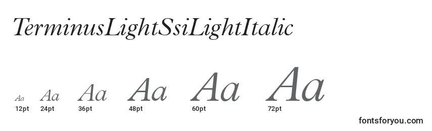 Размеры шрифта TerminusLightSsiLightItalic