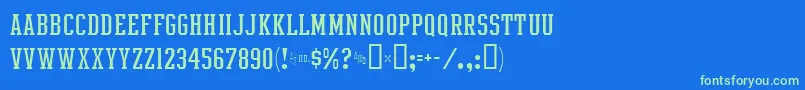 IntramuralLightJl Font – Green Fonts on Blue Background