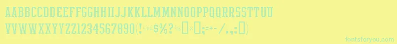 フォントIntramuralLightJl – 黄色い背景に緑の文字