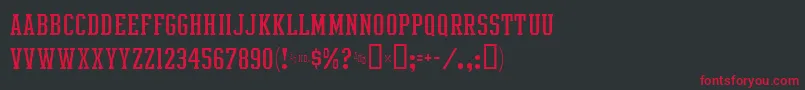 IntramuralLightJl Font – Red Fonts on Black Background