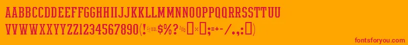 IntramuralLightJl-Schriftart – Rote Schriften auf orangefarbenem Hintergrund