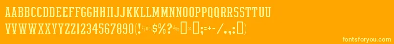 Więcej informacji o czcionce IntramuralLightJl Czcionka IntramuralLightJl – żółte czcionki na pomarańczowym tle