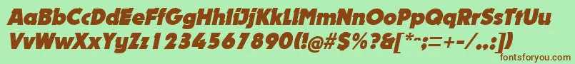 NougatItalic Font – Brown Fonts on Green Background