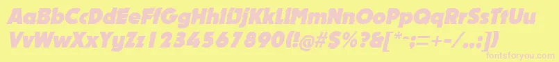 NougatItalic Font – Pink Fonts on Yellow Background