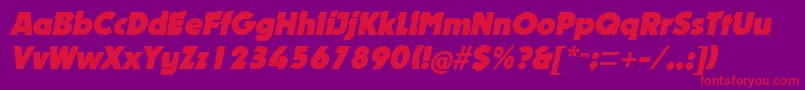 NougatItalic Font – Red Fonts on Purple Background