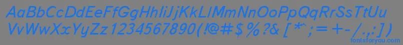 フォントTxb56C – 灰色の背景に青い文字