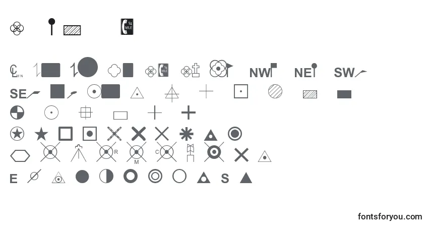 Czcionka EsriSurveyor – alfabet, cyfry, specjalne znaki
