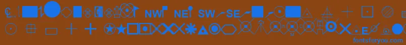 EsriSurveyor Font – Blue Fonts on Brown Background