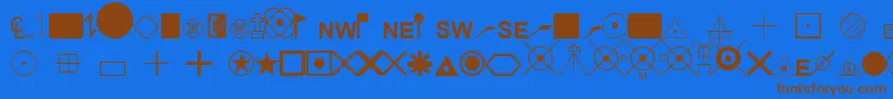 EsriSurveyor Font – Brown Fonts on Blue Background