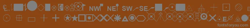 Czcionka EsriSurveyor – szare czcionki na brązowym tle