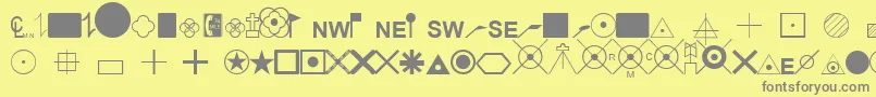 EsriSurveyor Font – Gray Fonts on Yellow Background