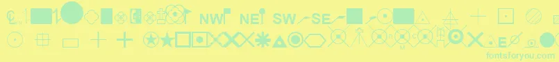 EsriSurveyor Font – Green Fonts on Yellow Background