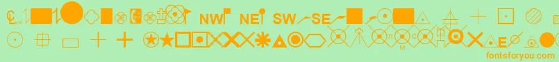 EsriSurveyor Font – Orange Fonts on Green Background