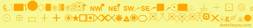 EsriSurveyor Font – Orange Fonts on Yellow Background