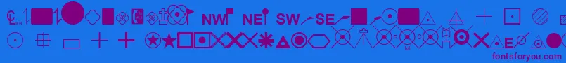 EsriSurveyor Font – Purple Fonts on Blue Background