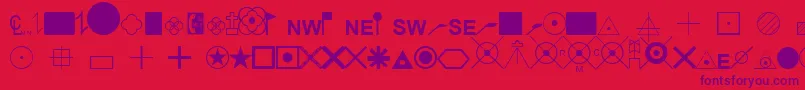 EsriSurveyor Font – Purple Fonts on Red Background
