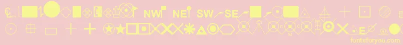 EsriSurveyor Font – Yellow Fonts on Pink Background
