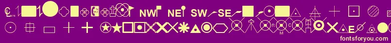 EsriSurveyor Font – Yellow Fonts on Purple Background