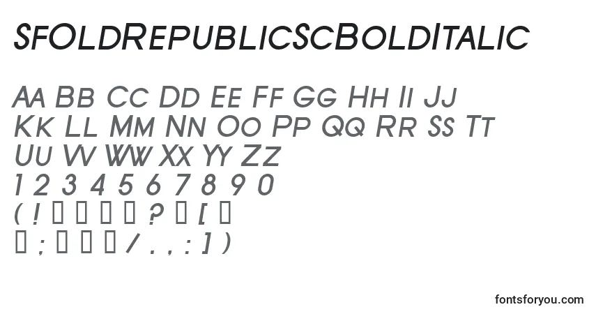 SfOldRepublicScBoldItalic font – alphabet, numbers, special characters