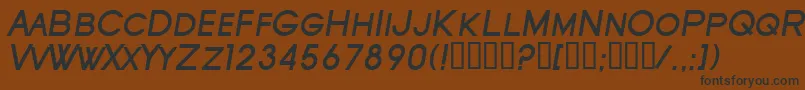 フォントSfOldRepublicScBoldItalic – 黒い文字が茶色の背景にあります