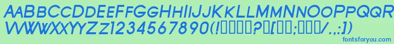 SfOldRepublicScBoldItalic Font – Blue Fonts on Green Background