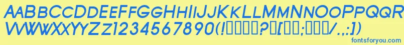 SfOldRepublicScBoldItalic Font – Blue Fonts on Yellow Background